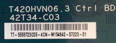 KIT DE TARJETAS PARA TV VIZIO ORIGINAL / MAIN 755.00W01.C001 / 748.00W03.0011 / FUENTE 056.04167.6071 / E217670 / T-CON 5555T23C05 / T420HVN03.3 CTRL / 42T32-C03 / PANEL T550HVN08.1 / MODELO E55-C2 LWZ2SHAR - Imagen 2